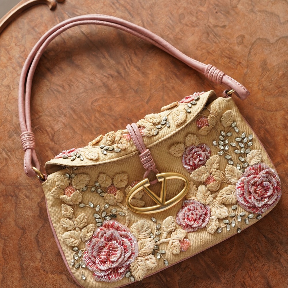 Valentino Garavani Floral Beaded Shoulder Bag - Picture 2 of 16
